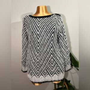 Rafaella Studio Black and White Textured Sweater